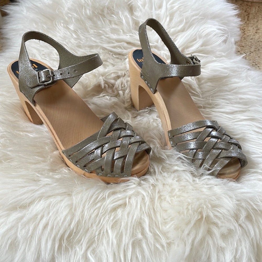 Swedish Hasbeens Sky High Braided Clog Sandal